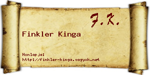 Finkler Kinga névjegykártya
